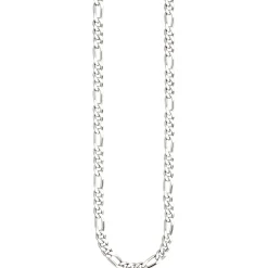 5,3mm Kette Figarokette aus 925 Silber rhodiniert diamantiert Halsschmuck, 50cm