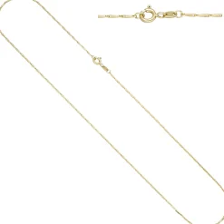 1,2mm Kette Haferkornkette aus 585 Gold Gelbgold Halsschmuck Goldkette, 50cm