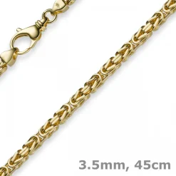 3,5mm Kette Halskette Königskette aus 585 Gold Gelbgold, 45cm