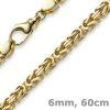 6mm Kette Halskette Königskette aus 585 Gold Gelbgold, 60cm, Herren
