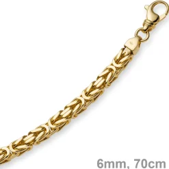 6mm Kette Halskette Königskette aus 750 Gold Gelbgold, 70cm, Herren