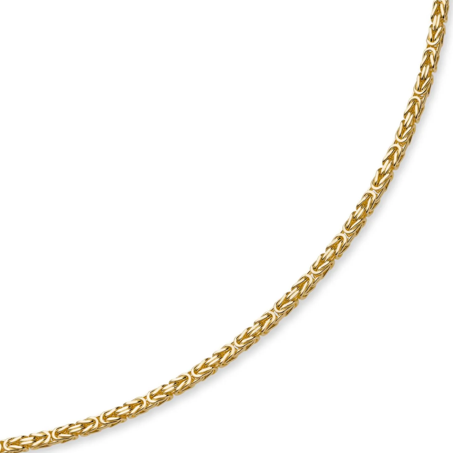 4mm Kette Halskette Königskette aus 750 Gold Gelbgold, 70cm, Herren