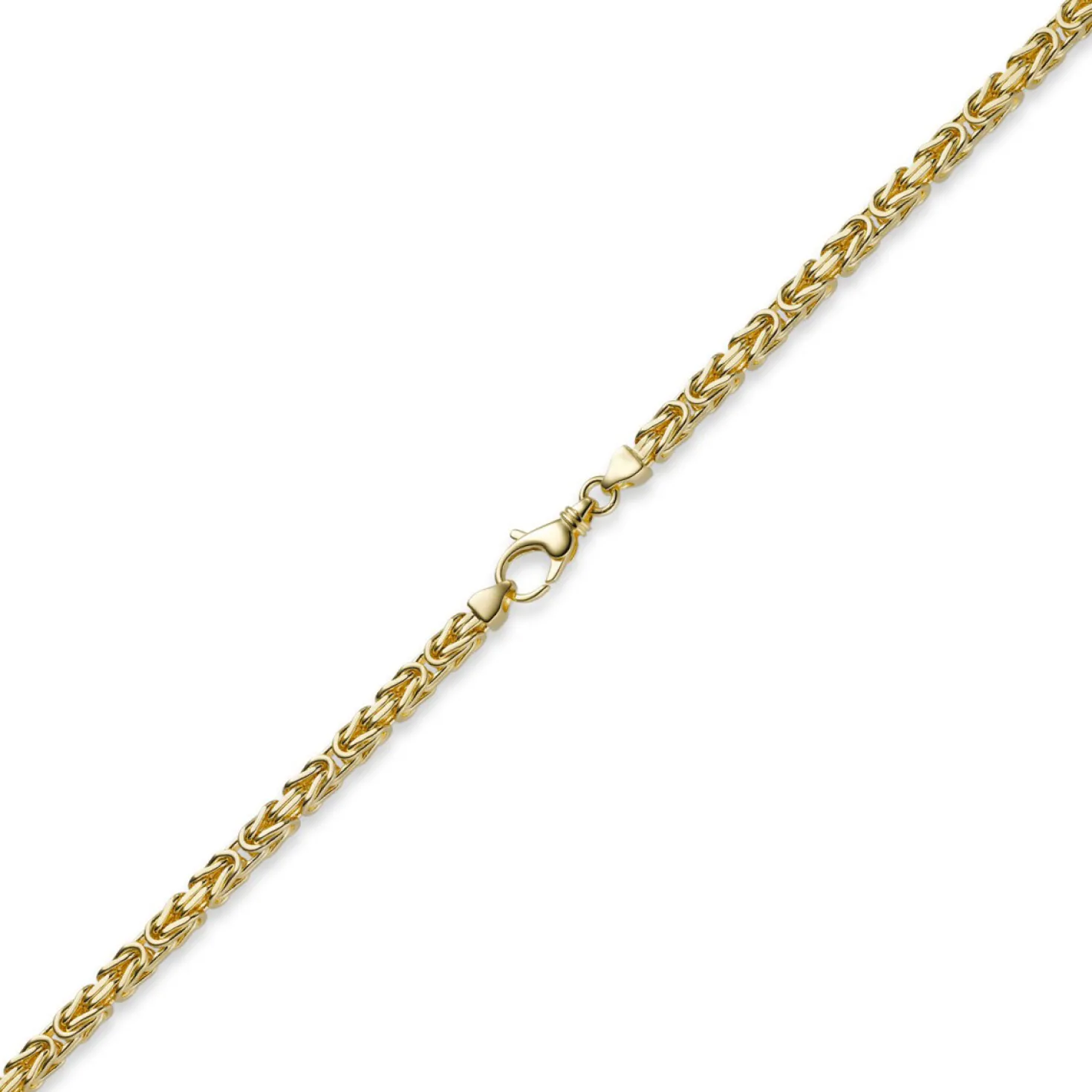 4mm Kette Halskette Königskette aus 750 Gold Gelbgold, 70cm, Herren