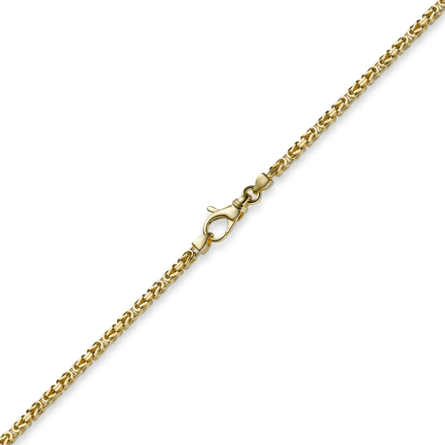 2,5mm Kette Halskette Königskette aus 585 Gold Gelbgold, 60cm, Unisex