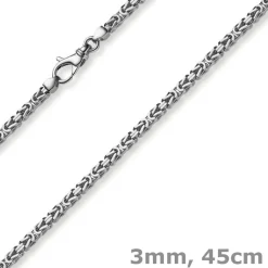 3mm Kette Halskette Königskette aus 750 Gold Weißgold massiv 45cm