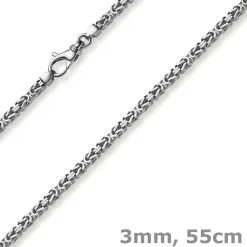 3mm Kette Halskette Königskette aus 750 Gold Weißgold massiv 55cm