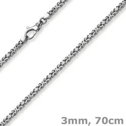 3mm Kette Halskette Königskette aus 750 Gold Weißgold massiv 70cm