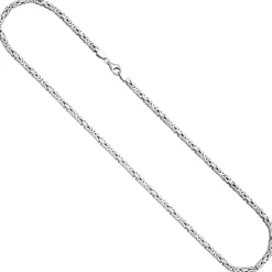 3,9mm Kette Halskette Königskette aus 925 Silber rhodiniert 55cm
