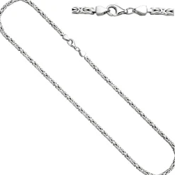3,1mm Kette Halskette Königskette aus 925 Silber rhodiniert massiv 55cm Herren