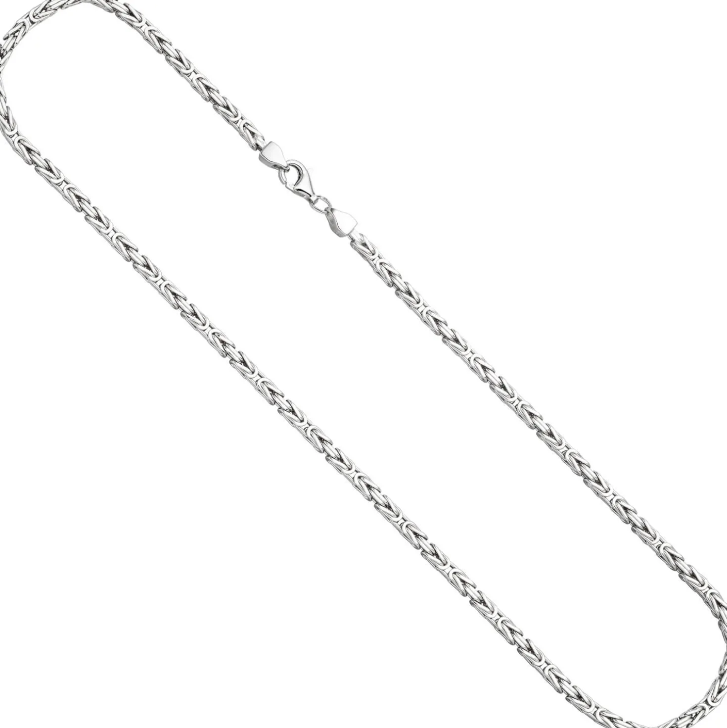 3,1mm Kette Halskette Königskette aus 925 Silber rhodiniert massiv 55cm Herren