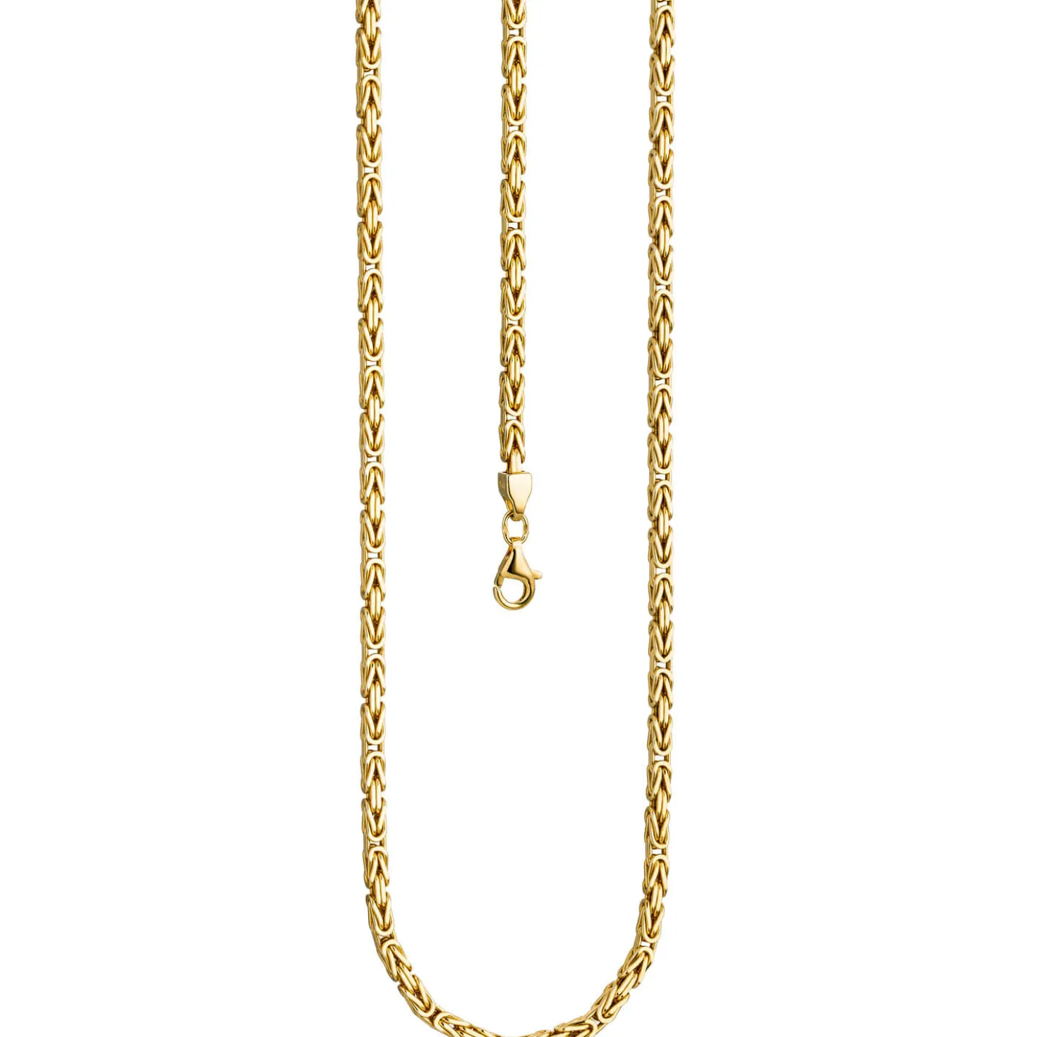 3,2mm Kette Königskette aus 925 Silber gelbvergoldet Halsschmuck, 45cm