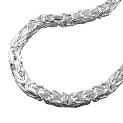 8mm Kette Königskette vierkant glänzend 925 Silber Halsschmuck Herren 80cm