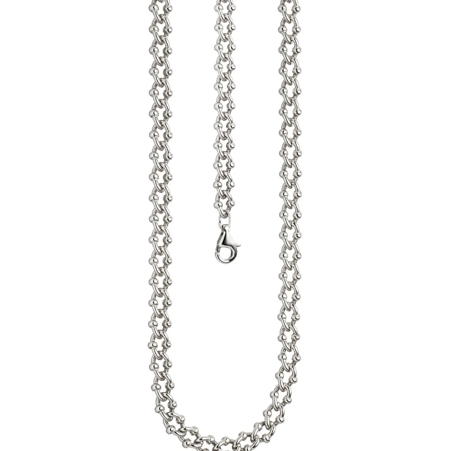7,3mm Kette Krebskette aus 925 Silber rhodiniert Halsschmuck, 55cm