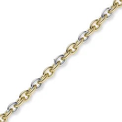 14mm Kette Phantasiekette Halskette Collier aus 585 Gold gelb/weiß bicolor 50cm