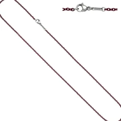 1,9mm Kette Rundankerkette aus Edelstahl dunkelrote Lackierung Halsschmuck, 50cm