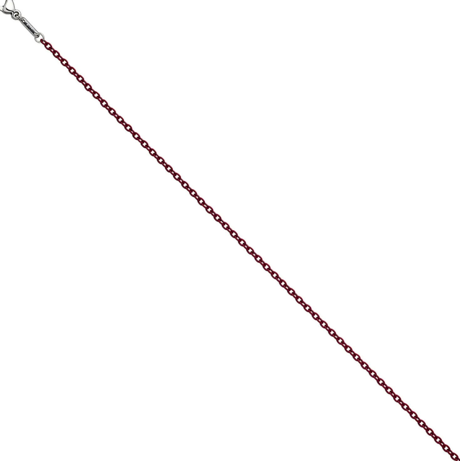 1,9mm Kette Rundankerkette aus Edelstahl dunkelrote Lackierung Halsschmuck, 50cm