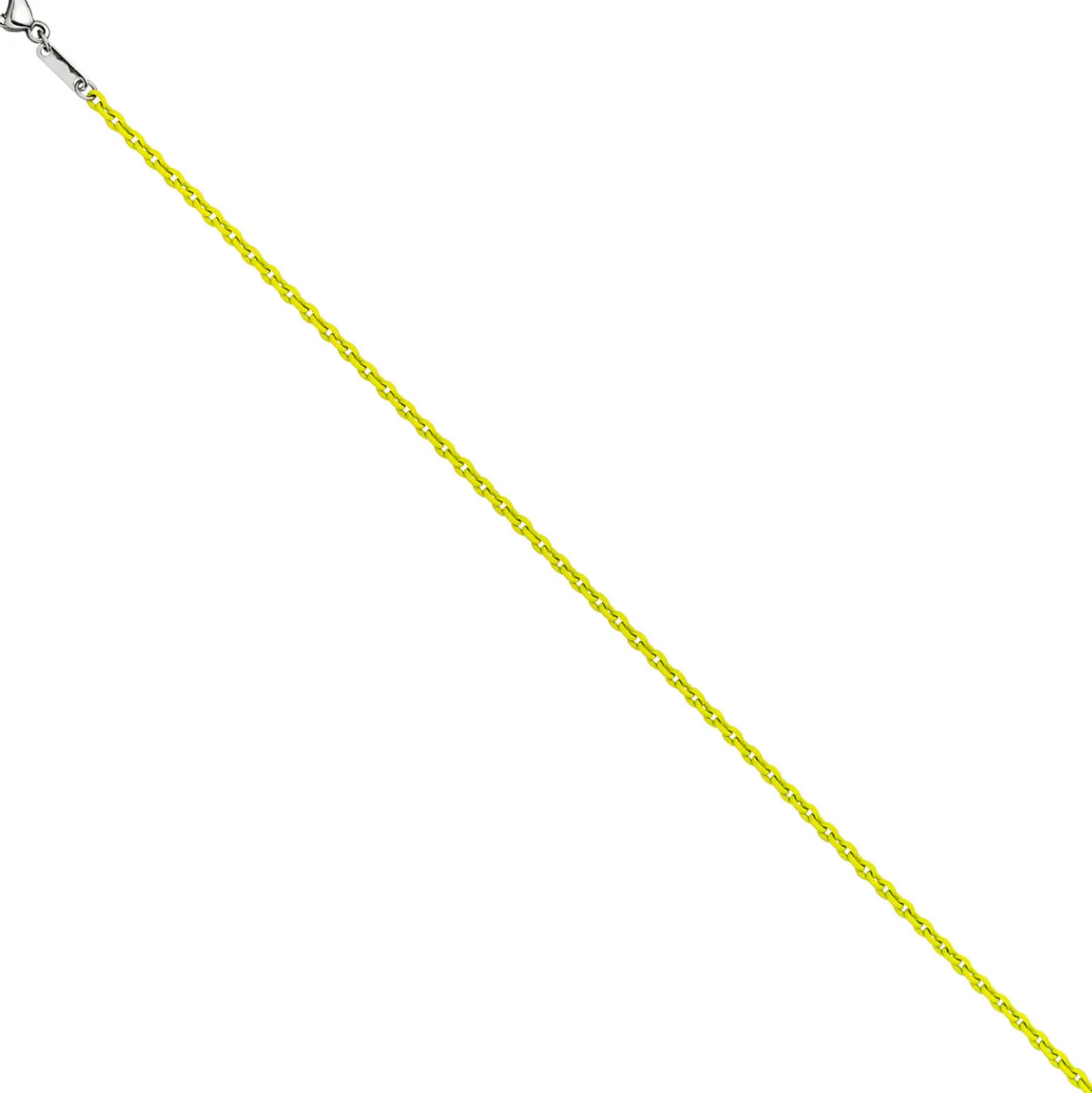 2,1mm Kette Rundankerkette aus Edelstahl mit gelben Lackierung Halsschmuck, 50cm