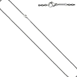 1,9mm Kette Rundankerkette aus Edelstahl mit grauen Lackierung Halsschmuck, 45cm