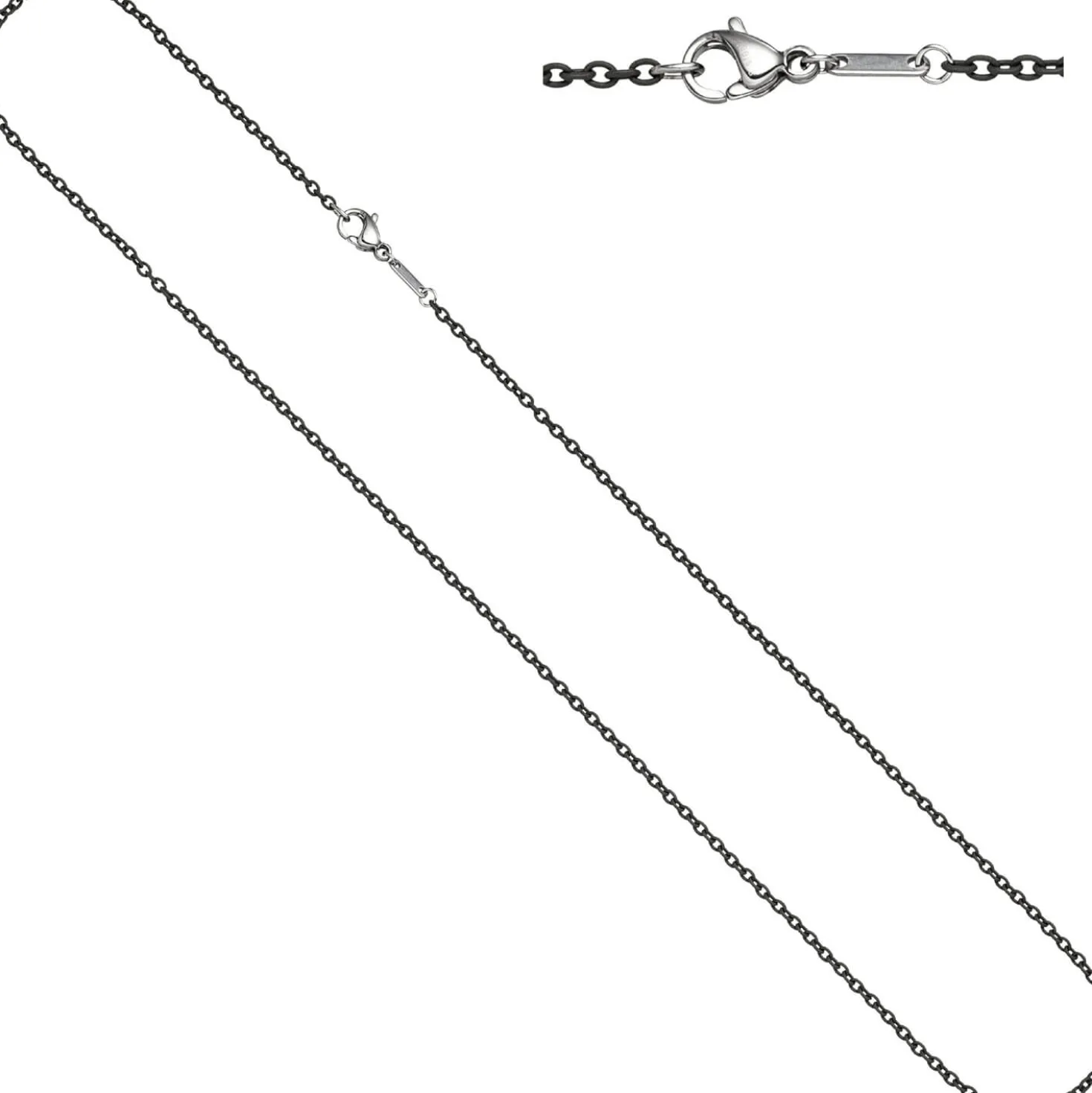 1,9mm Kette Rundankerkette aus Edelstahl mit grauen Lackierung Halsschmuck, 50cm