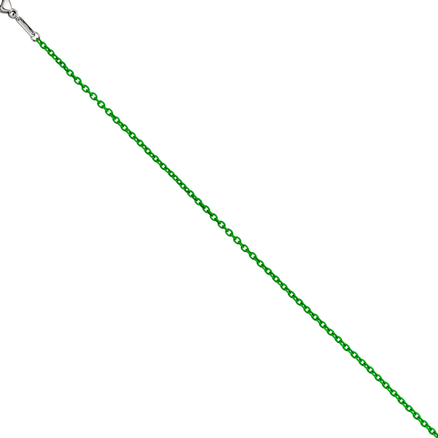 1,9mm Kette Rundankerkette aus Edelstahl mit grünen Lackierung Halsschmuck, 50cm