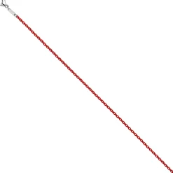 1,9mm Kette Rundankerkette aus Edelstahl mit roten Lackierung Halsschmuck, 42cm