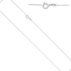 0,9mm Kette Rundankerkette, 333 Gold Weißgold Halsschmuck Weißgoldkette, 45cm