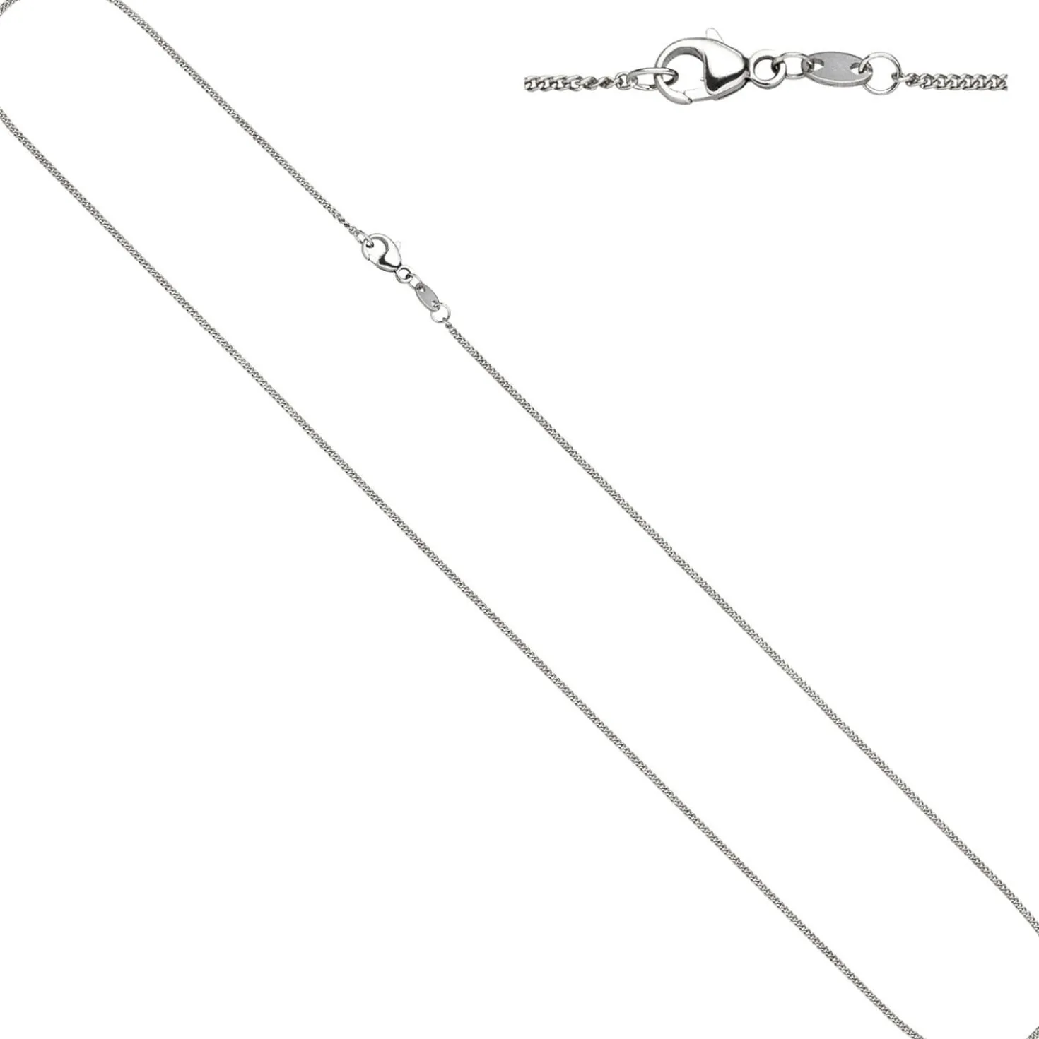 1,2mm Kette Rundpanzerkette aus 950 Platin Halsschmuck, 42cm