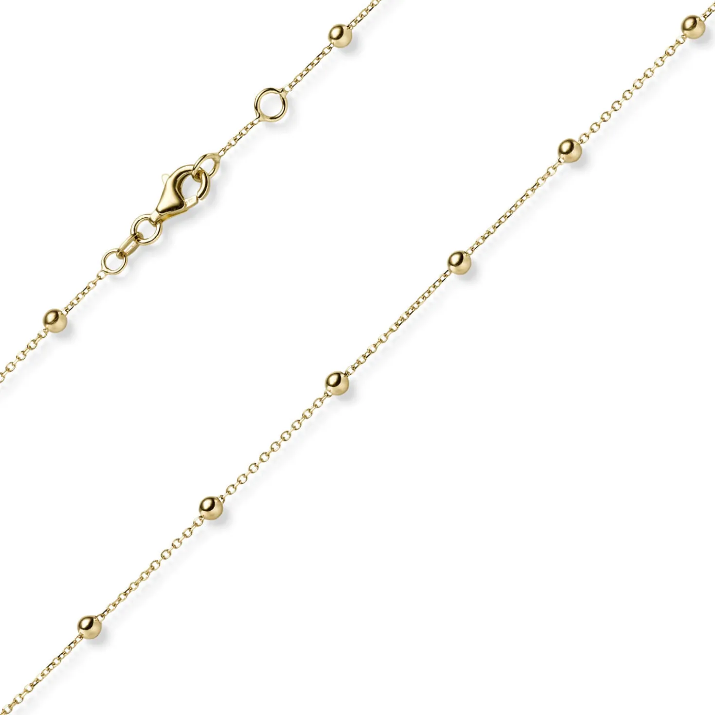 3mm Kügelchen Ankerkette Armband Armkette aus 585 Gold Gelbgold 18-19cm
