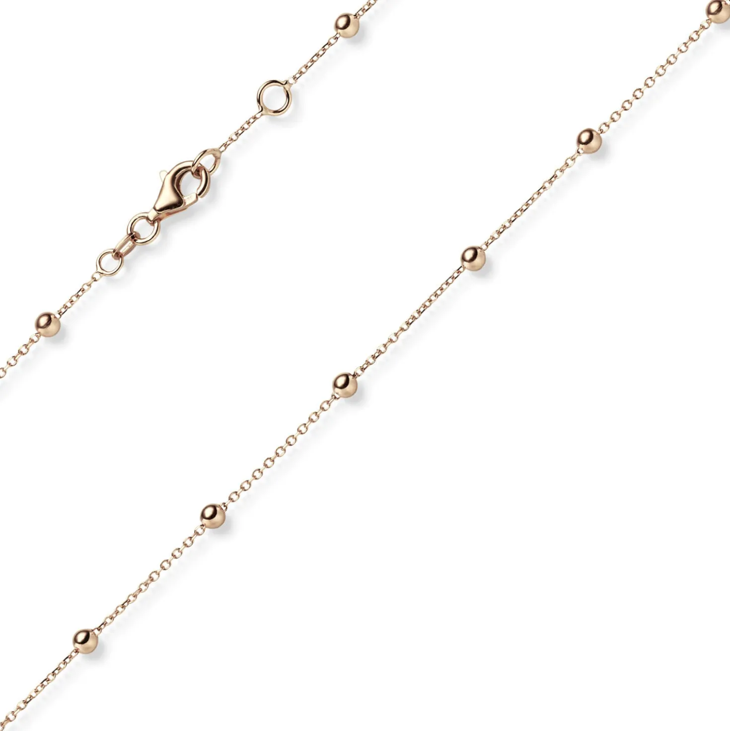3mm Kügelchen Ankerkette Armband Armkette aus 585 Gold Rotgold 18-19cm