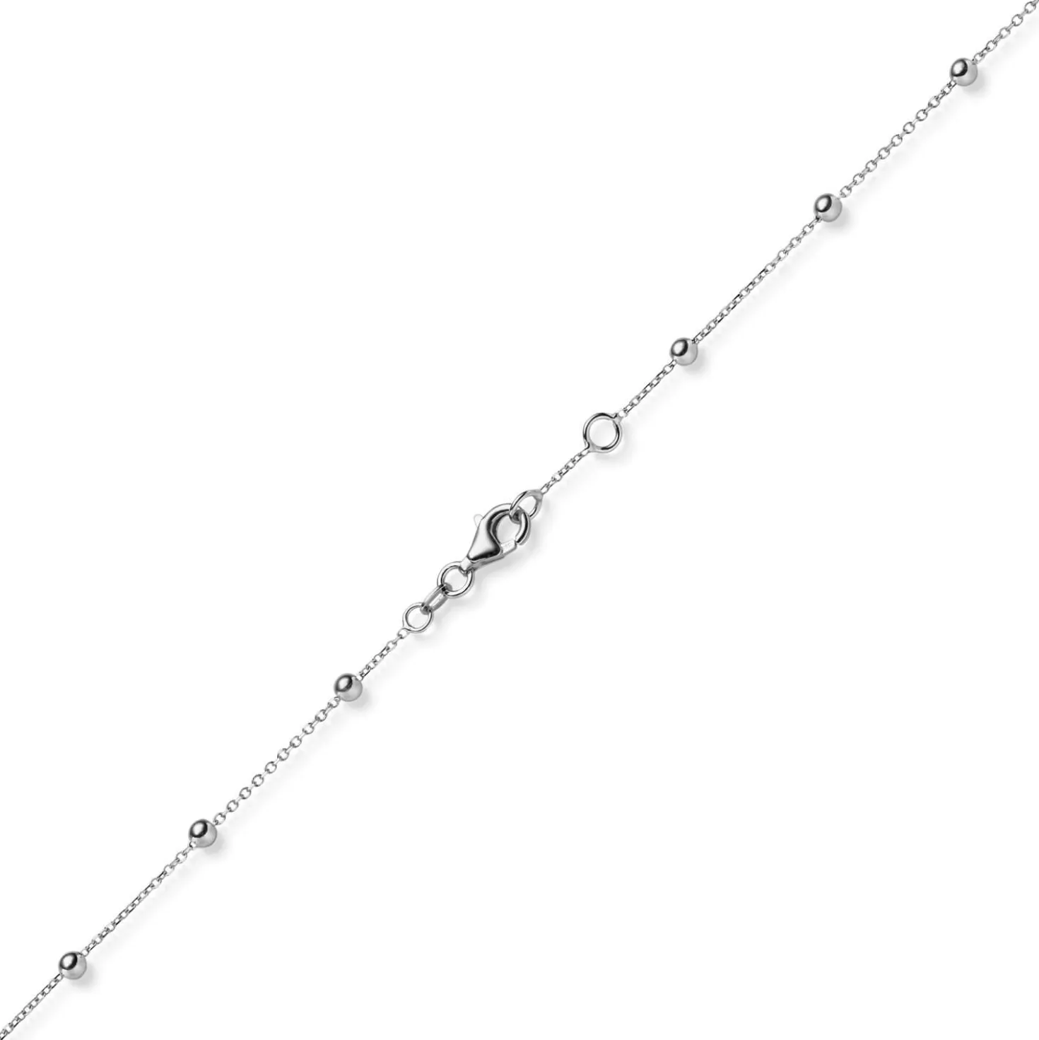 3mm Kügelchen Ankerkette Halskette Kette Collier aus 585 Gold Weißgold 42-45cm