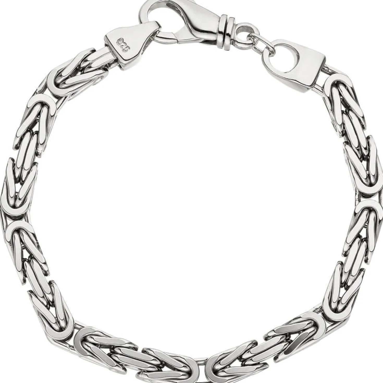 6mm Königsarmband Armkette Armschmuck 925 Silber rhodiniert massiv Herren 23cm