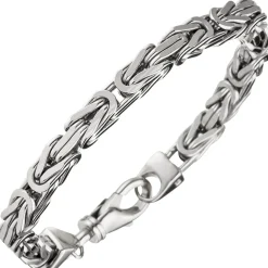 6mm Königsarmband Armkette Armschmuck 925 Silber rhodiniert massiv Herren 23cm