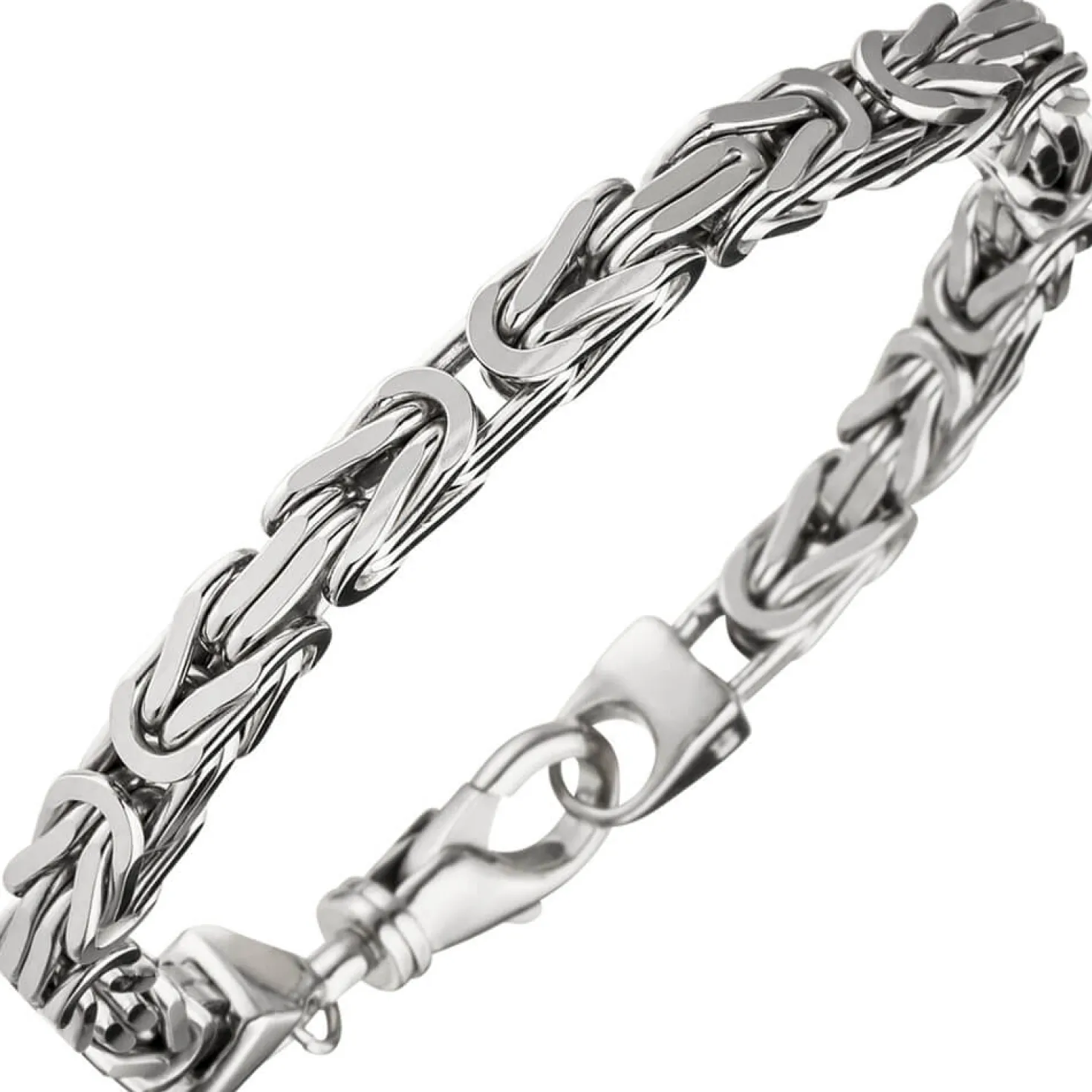 6mm Königsarmband Armkette Armschmuck 925 Silber rhodiniert massiv Herren 21cm