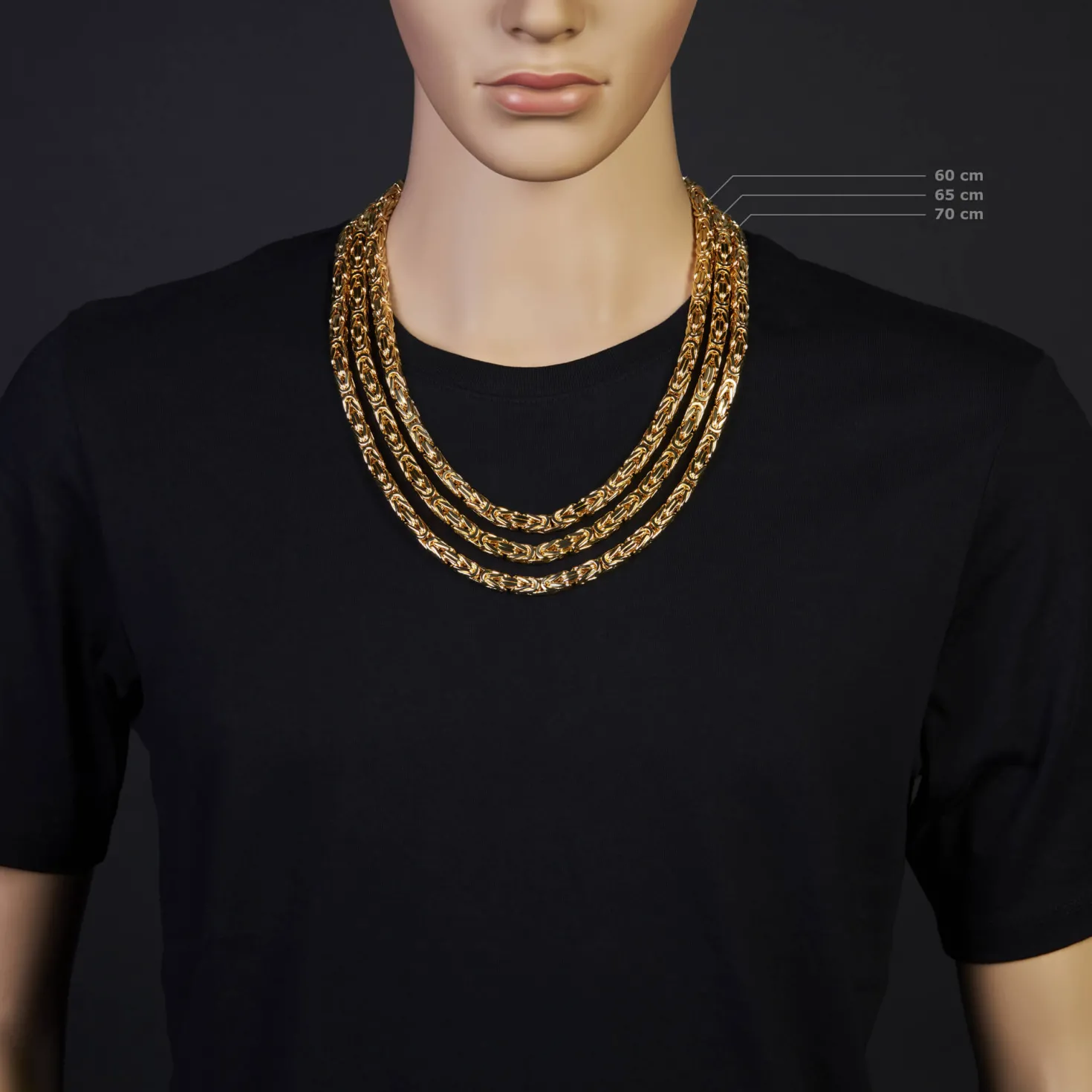 7mm Königskette aus 750 Gold Gelbgold Kette Halskette 65cm Herren