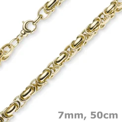 7mm Königskette aus 585 Gold Gelbgold Kette Halskette 50cm rund abgerundet
