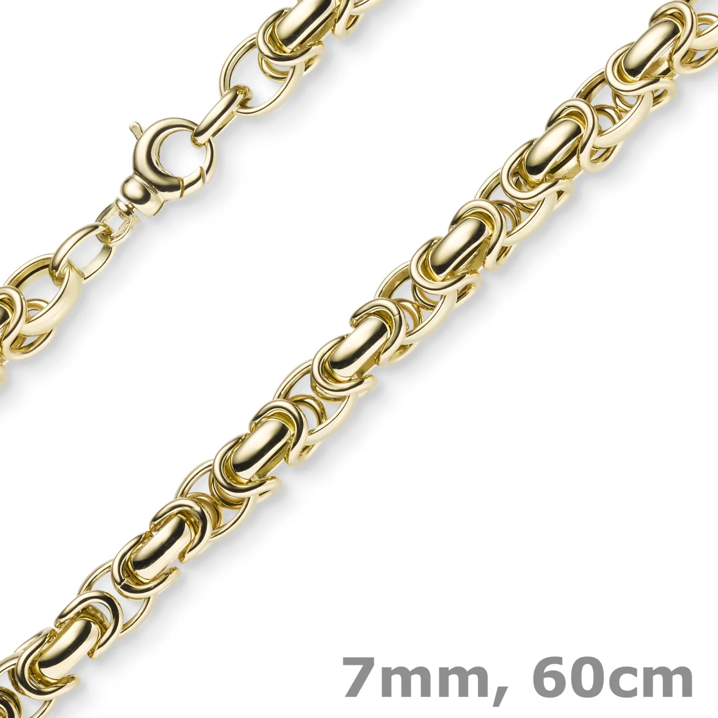 7mm Königskette aus 585 Gold Gelbgold Kette Halskette 60cm rund abgerundet