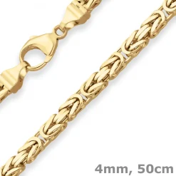 4mm Königskette Goldkette Collier Halskette aus 585 Gold Gelbgold 50cm