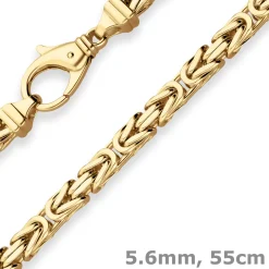 5,6mm Königskette Goldkette Collier Halskette aus 585 Gold Gelbgold 55cm