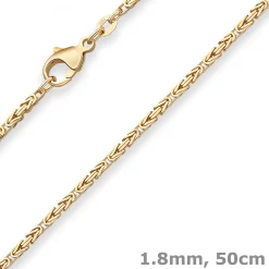 1,8mm Königskette Goldkette Collier Halskette aus 333 Gold Gelbgold 50cm