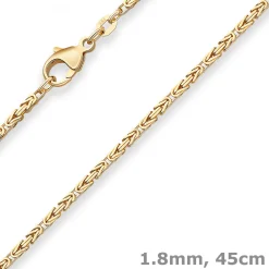 1,8mm Königskette Goldkette Collier Halskette aus 333 Gold Gelbgold 45cm