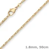 1,8mm Königskette Goldkette Collier Halskette aus 585 Gold Gelbgold 50cm