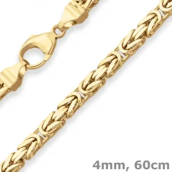 4mm Königskette Goldkette Collier Halskette aus 750 Gold Gelbgold 60cm
