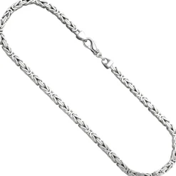 6mm Königskette Halskette Collier aus echtem 925 Silber rhodiniert massiv 50cm