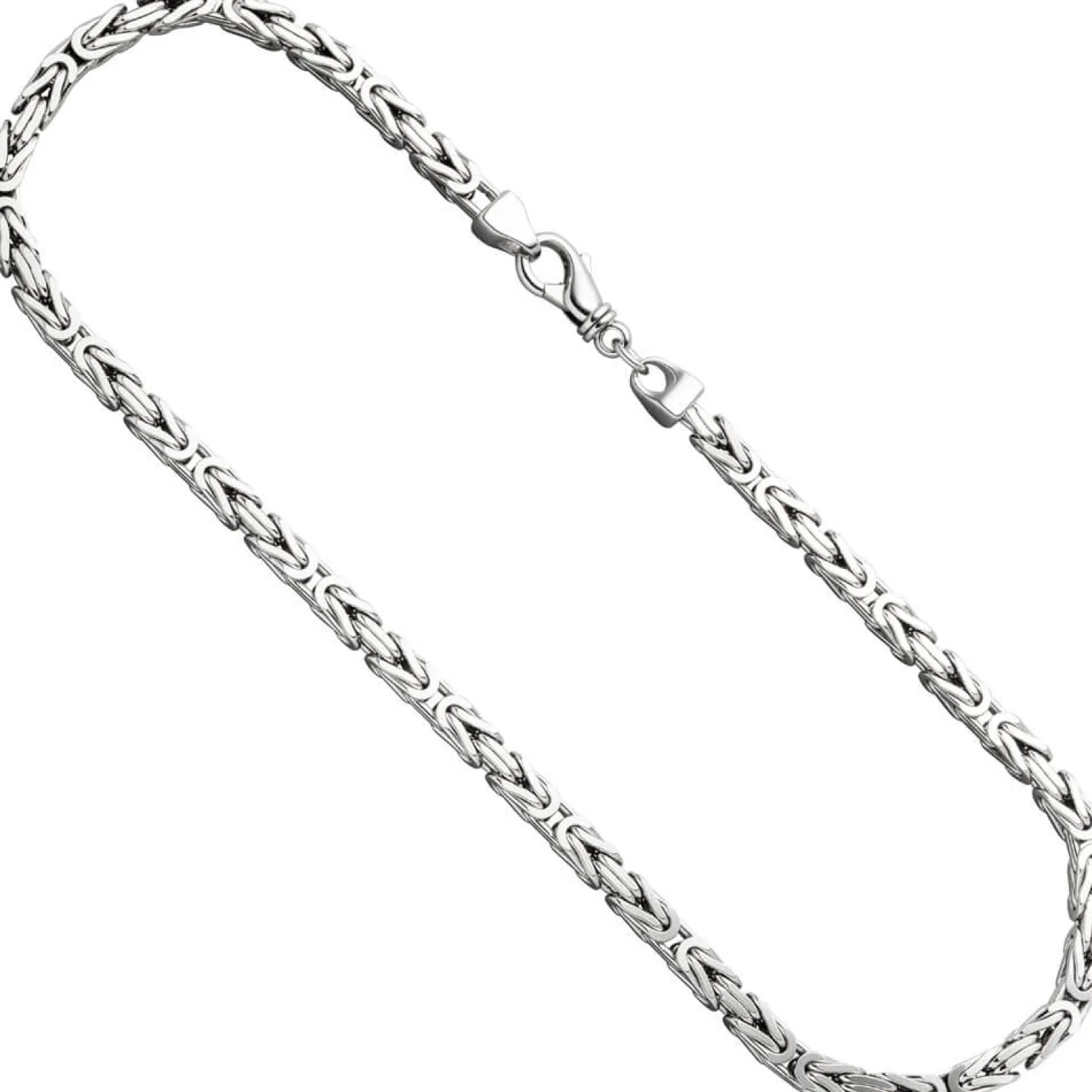 6mm Königskette Halskette Collier aus echtem 925 Silber rhodiniert massiv 50cm