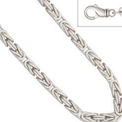 6mm Königskette Halskette Collier aus echtem 925 Silber rhodiniert massiv 50cm