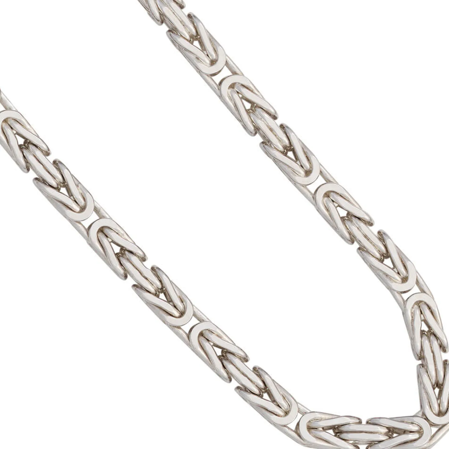 6mm Königskette Halskette Collier aus echtem 925 Silber rhodiniert massiv 50cm