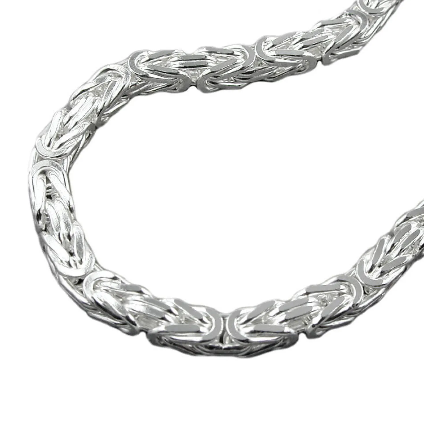 6mm Königskette Halskette Collier diamantiert aus 925 Silber 60cm Herren