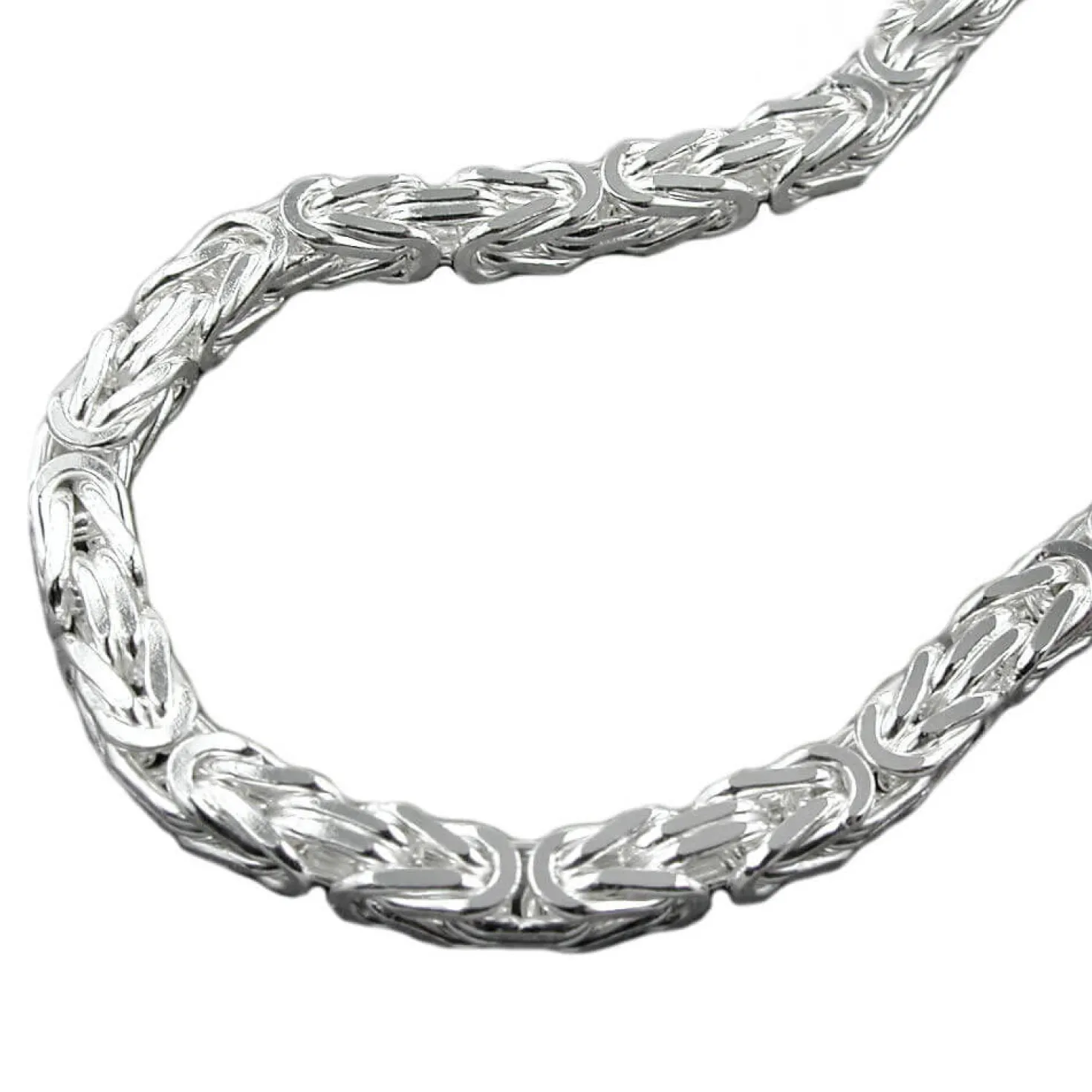5mm Königskette Halskette Collier diamantiert aus 925 Silber 80cm Herren
