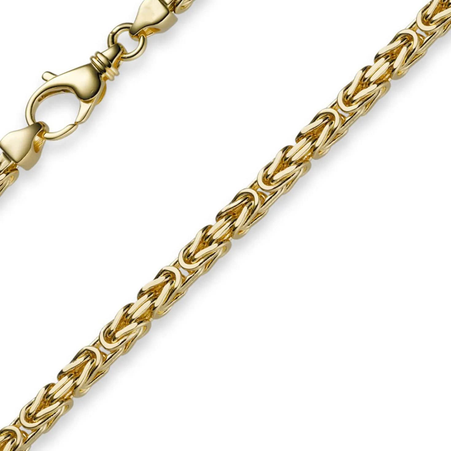 3,5mm Königskette Halskette Kette aus 750 Gold Gelbgold, 70cm, Herren