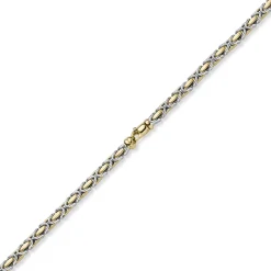 4,5mm Königskette Halskette Kette aus 585 Gold gelb/weiß bicolor 55cm Unisex